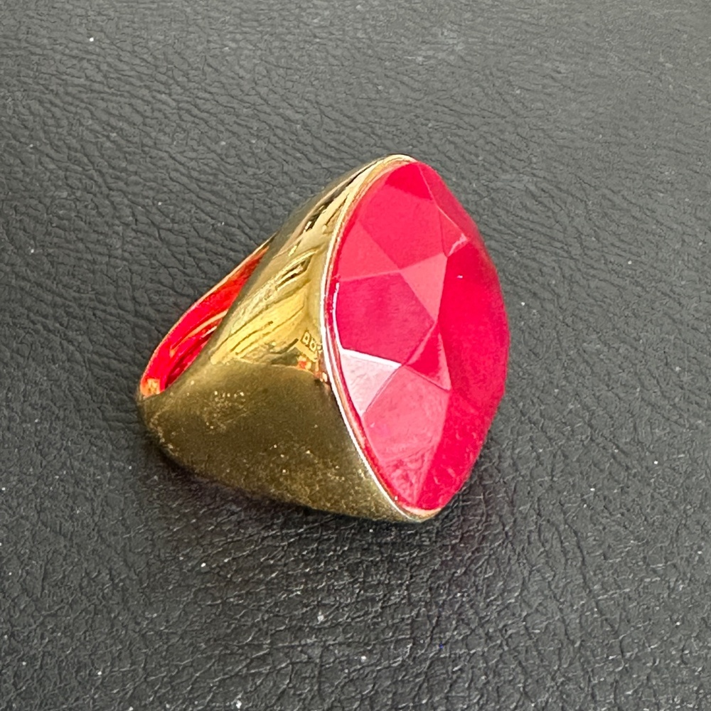 Oversize Statement Ring in Red and Gold